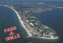 Aerial View of Pass-A-Grille, Florida Postcard