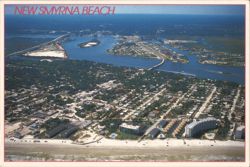 New Smyrna Beach Aerial View Postcard