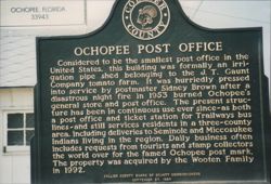 Ochopee Post Office Historical Marker, Ochopee, FL Original Photograph