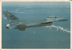 F-16 Jet over Sunshine Skyway Bridge, Tampa Bay Postcard