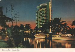 Pier 66 at Night, Fort Lauderdale Postcard