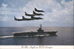 Blue Angels over USS Lexington Postcard