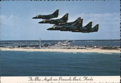 The Blue Angels over Pensacola Beach, Florida Postcard