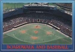 Boardwalk and Baseball Postcard