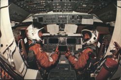 STS-1 Astronauts Young & Crippen in Columbia Cockpit Postcard