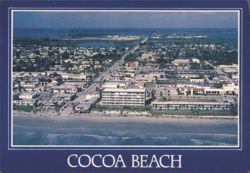 Cocoa Beach, Florida - Aerial View Postcard