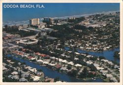Aerial View of Cocoa Beach, FL Postcard