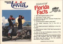 Florida Historical Facts Travel Trivia Postcard