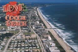 Love from Cocoa Beach, Aerial View Postcard