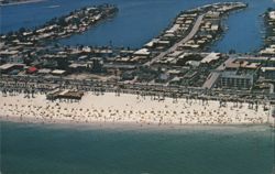Clearwater Beach, FL - Aerial View of White Sands Postcard