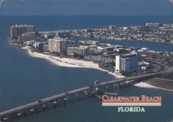 Aerial View, Clearwater Beach and Causeway, Florida Postcard