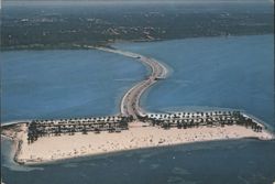Aerial View, Howard Park Beach & Causeway, Tarpon Springs Postcard
