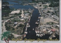 Tarpon Springs Sponge Docks, Aerial View Postcard