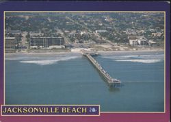 Jacksonville Beach Aerial View with Pier Postcard