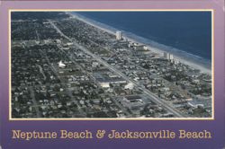 Neptune Beach & Jacksonville Beach, Aerial View Postcard
