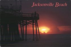 Jacksonville Beach Pier at Sunrise Postcard
