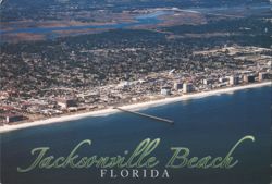 Jacksonville Beach, Florida Aerial View Postcard