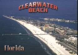 Clearwater Beach, Florida Aerial View Postcard