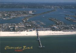 Clearwater Beach, Florida Aerial View with Pier Postcard