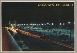 Clearwater Beach at Night Postcard