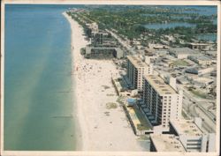 Madeira Beach FL Aerial View Gulf Coast Condos Chrome PC Postcard