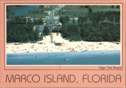 Aerial View of Tiger Tail Beach, Marco Island, FL Postcard