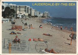 Lauderdale-By-The-Sea Beach Scene Postcard