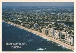 Aerial View of Deerfield Beach, Florida Coastline Postcard