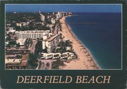 Deerfield Beach, FL: Aerial View of Shoreline and Pier Postcard