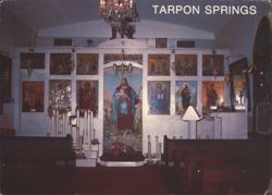 Interior of Saint Michael Shrine, Tarpon Springs Postcard
