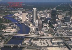 Tampa, Florida - Aerial Panoramic View of City Skyline Postcard