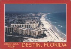 Greetings from Destin, FL - Beachfront & City View Postcard