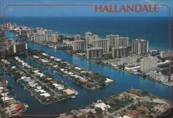 Hallandale, FL - Condos, Waterways, Atlantic Ocean Postcard