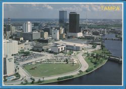 Aerial View of Tampa Skyline with Holiday Inn Postcard