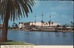 Tampa Skyline, Curtis Hixon Hall & Gasparilla Boat Postcard