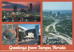 Greetings from Tampa, Florida - City Views & Stadium Postcard