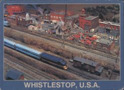 Whistlestop, U.S.A. Model Railroad Exhibit Postcard