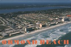 Aerial View of Ormond Beach Coastline Postcard