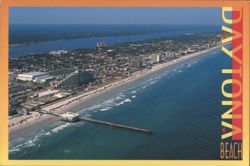 Aerial View of Daytona Beach Coastline and Pier Postcard