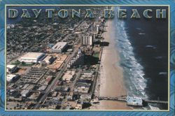 Daytona Beach, Aerial View North up A-1-A Postcard