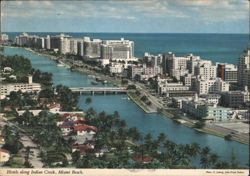 Hotels along Indian Creek, Miami Beach Postcard