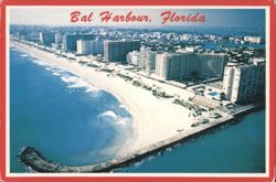 Aerial View, Bal Harbour, Florida Postcard