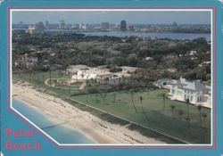 Palm Beach, FL: Aerial of Coastal Estates & Ocean Postcard