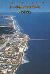 St. Augustine Beach, Florida Aerial View Postcard