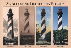 St. Augustine Lighthouse, FL - Four Historical Views Postcard