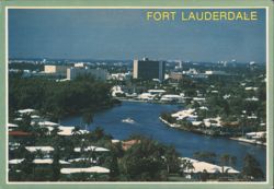Fort Lauderdale, New River Aerial View Postcard