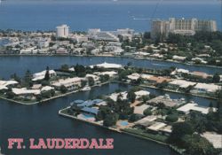 Ft. Lauderdale, FL: Waterways, Homes, and Coastal Hotels Postcard
