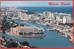 Miami Beach, Indian Creek Waterway, St. Francis Hospital Postcard