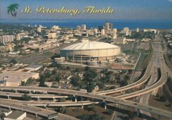 St. Petersburg, Florida, Aerial View with Domed Stadium Postcard
