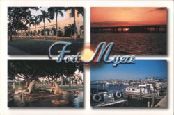 Fort Myers, Florida - Four Scenic Views Postcard